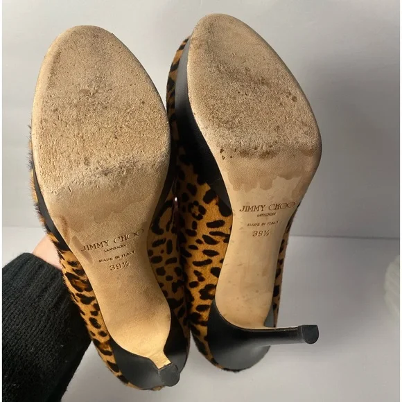 Jimmy choo pony hair leopard pumps heels 39.5